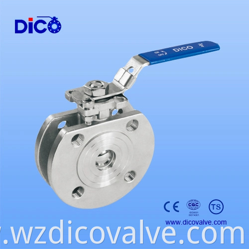 Dico Din de acero inoxidable PN16 con ISO5211 Pad Wafer Gama Válvula de bola flotante